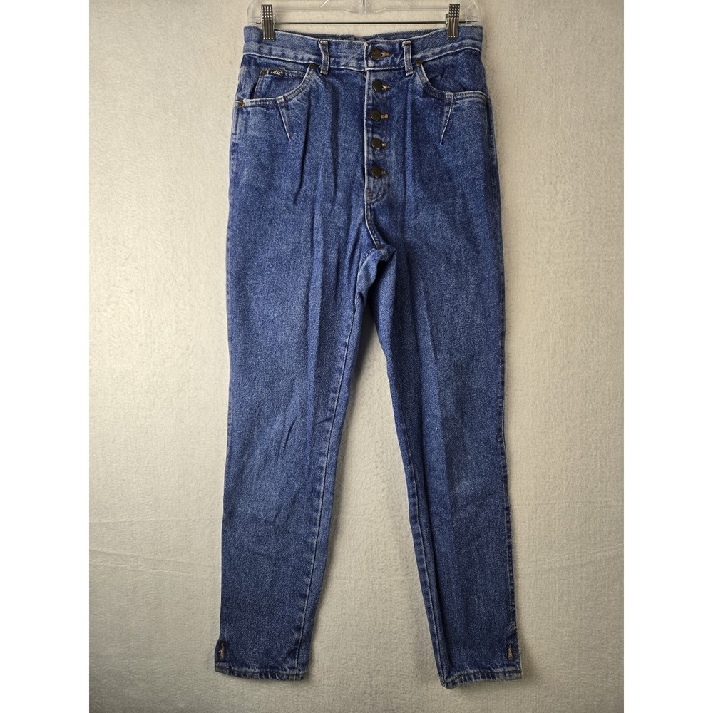 Chic Womens Jeans‎ Button Fly Usa High Waist Size 11 Tall Cotton Blue
